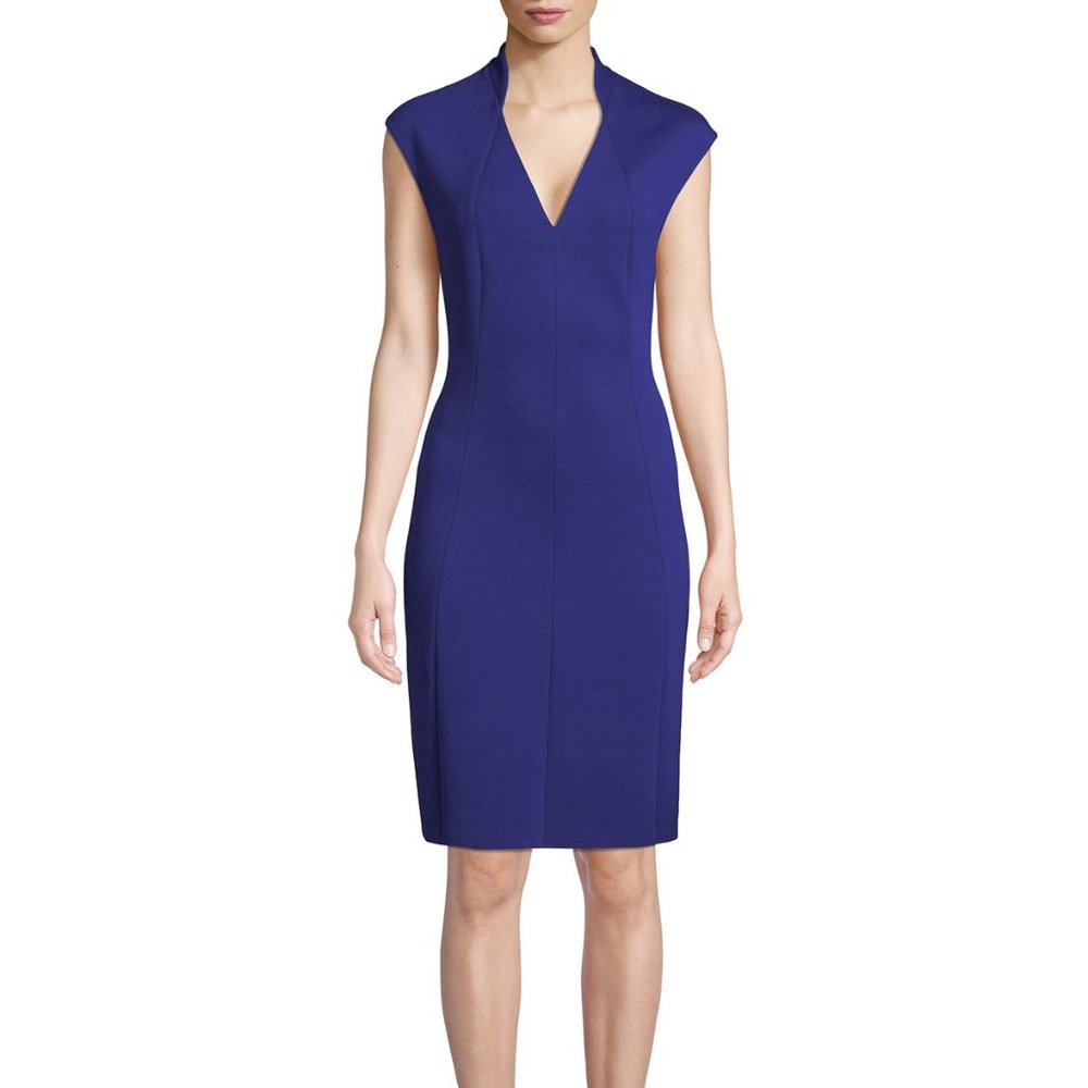 NWT Elie Tahari Geraldine Ponte Dress Cobalt Blue